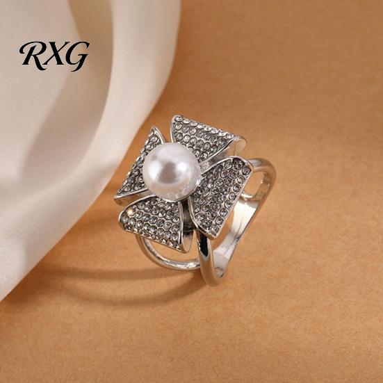 Luxury Scarf Ring Accessory Rhinestone Geometric Ring, Sparkling Elegant Faux Pearl Holder, Decorative Women Wrap Holder for Neckerchiefs Scarves