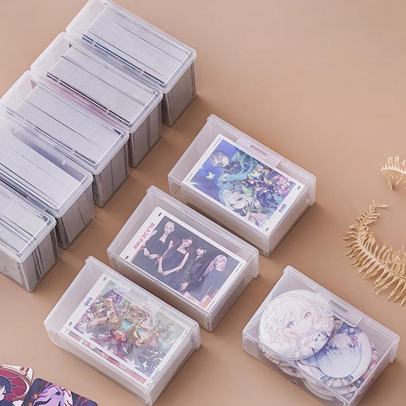 Ins Transparent Plastic Storage Box 3 Inch Photocards Small Card Storage Box Desk Organizer Box Classification Box Stationery