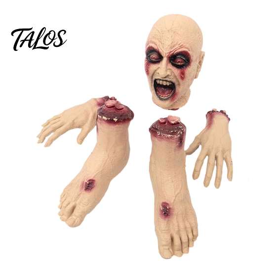 Halloween Horror Dekorationen 5 Stück Körperteile Requisite, Realistisches Zerbrochenes Kopf Hände Füße Set, Gruselige Creepy Latex Organe Blut Abgetrennt Zombie Tot