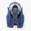 Denim Vest Women's Spring Autumn Clothes Sleeveless Wild Tops Short Hooded Jacket Women Denim Jeans Vest Jacket Female
