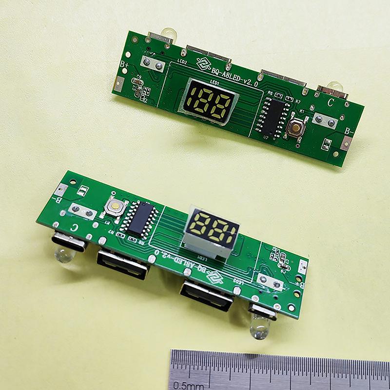 5V 2A Digital Display Power Bank Circuit Strip Module Type-C Micro Usb A8188Mobile Power Motherboard