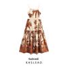 Spring 2025 Women's European & American Style Coconut Tree Print Sundress