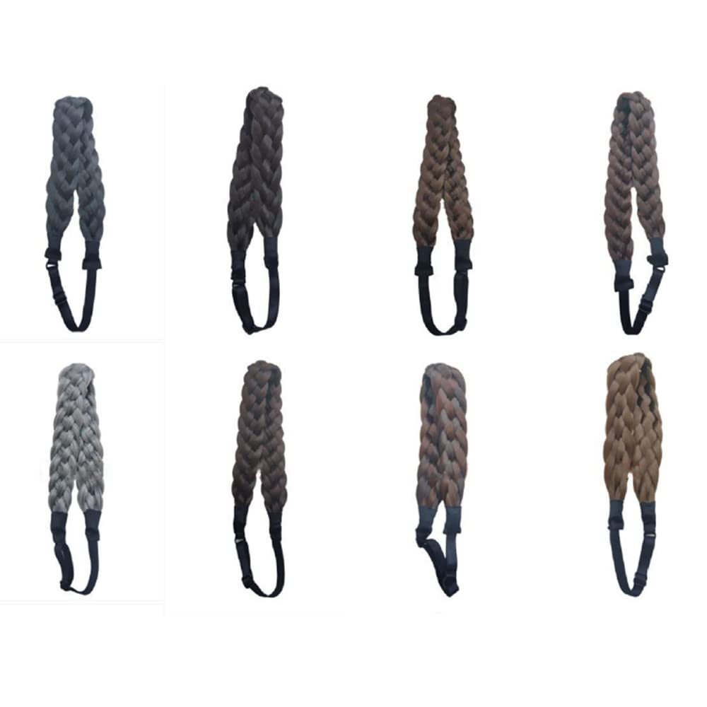 Feibin Teilweise geflochtenes Haar Haar Teilperücke Damenperücke, Haarband, Clip-on Haarband, Ornament, Accessoire, (1B)