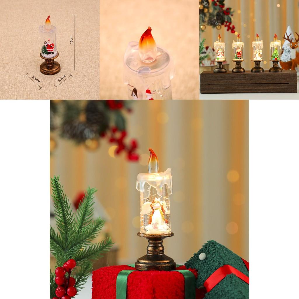 Christmas Snowflake Candle Light With Falling Snow Effect For Holiday Decor