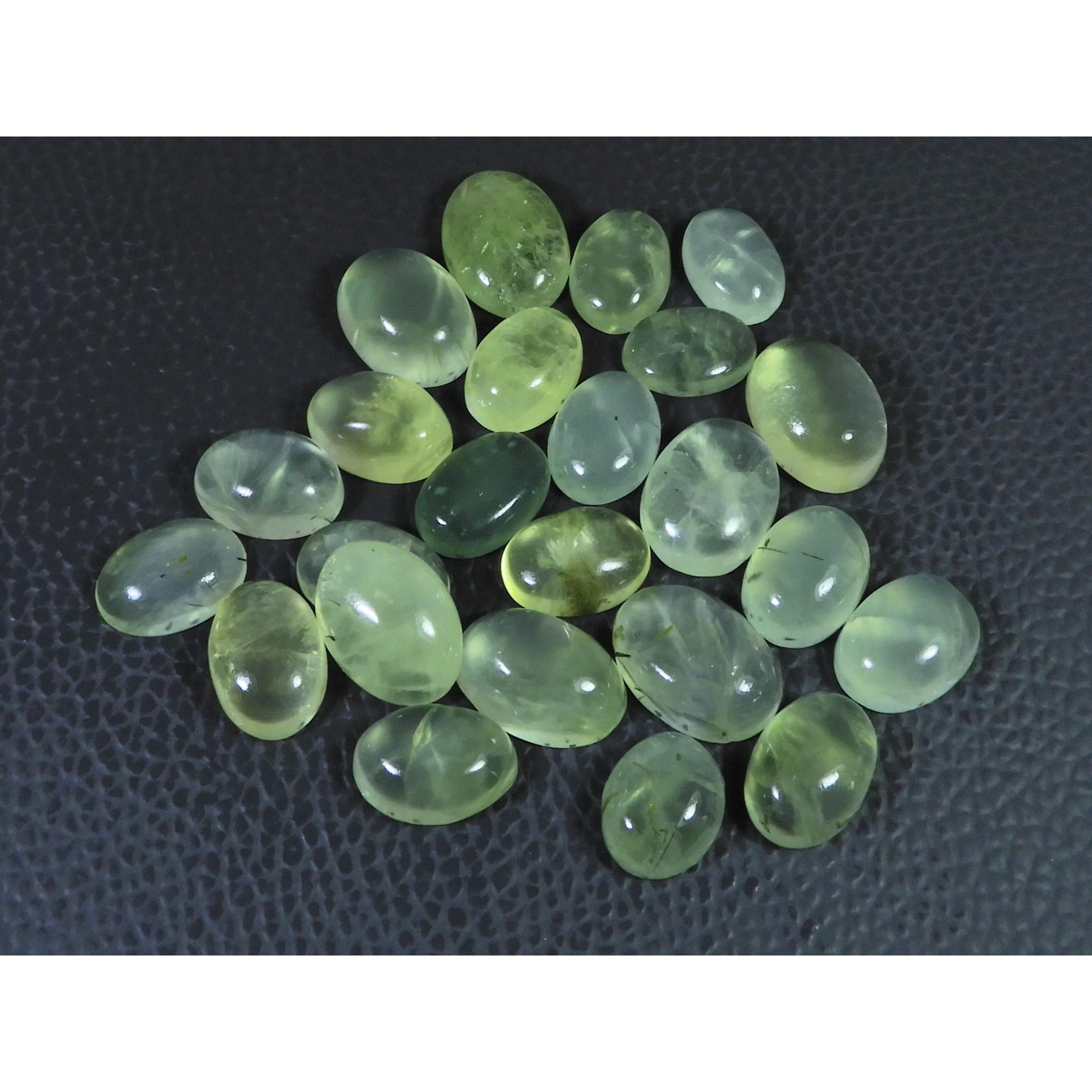 13-17MM Natural Prehnite Ring Size Oval Cabochon Loose Gemstone 24Pcs Lot C-1729
