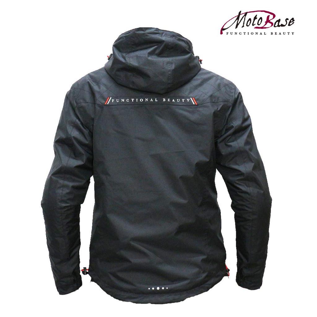 MOTO BASE Model Windproof and Waterproof Motorcycle Windbreaker Spring/Autumn Jacket/Protection Jacket/MBWB-01 (Black/Red/L)