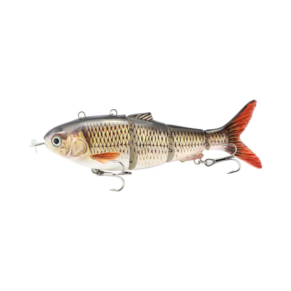 Automatische Swimbait Angelköder 13cm 4-Segment Mehrgelenkiger Köder Elektrischer Robotischer Angelköder Auto USB Wiederaufladbar Pesca