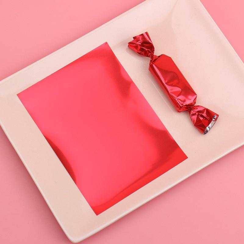500 Stück 9x12cm Aluminiumbeschichtete Folie Einfarbige DIY Handgemachte Nougat Süßigkeiten Verpackung Milch Toffee Hülle
