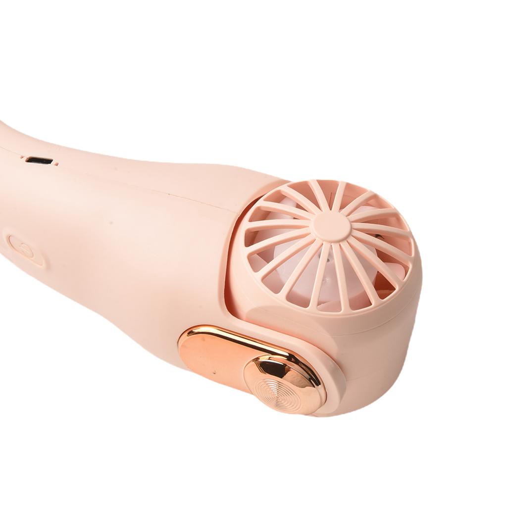 Rechargeable USB Bladeless Neck Fan with Adjustable Wind Speed and 360 Degree Airflow for Comfortable For Travel Cooling