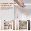 Bookshelf, 6-Tier, 60 x 24 x 182 cm, 4 Open Compartments, 2 Doors, White