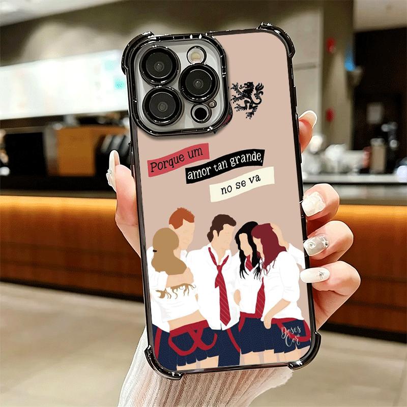 F-Fashion RBD R-Rebelde Plating Phone Case For Iphone 16 17 Pro Max Air 16E 14 15 Plus 12 13 Mini Anti-Fall Airabag Cover