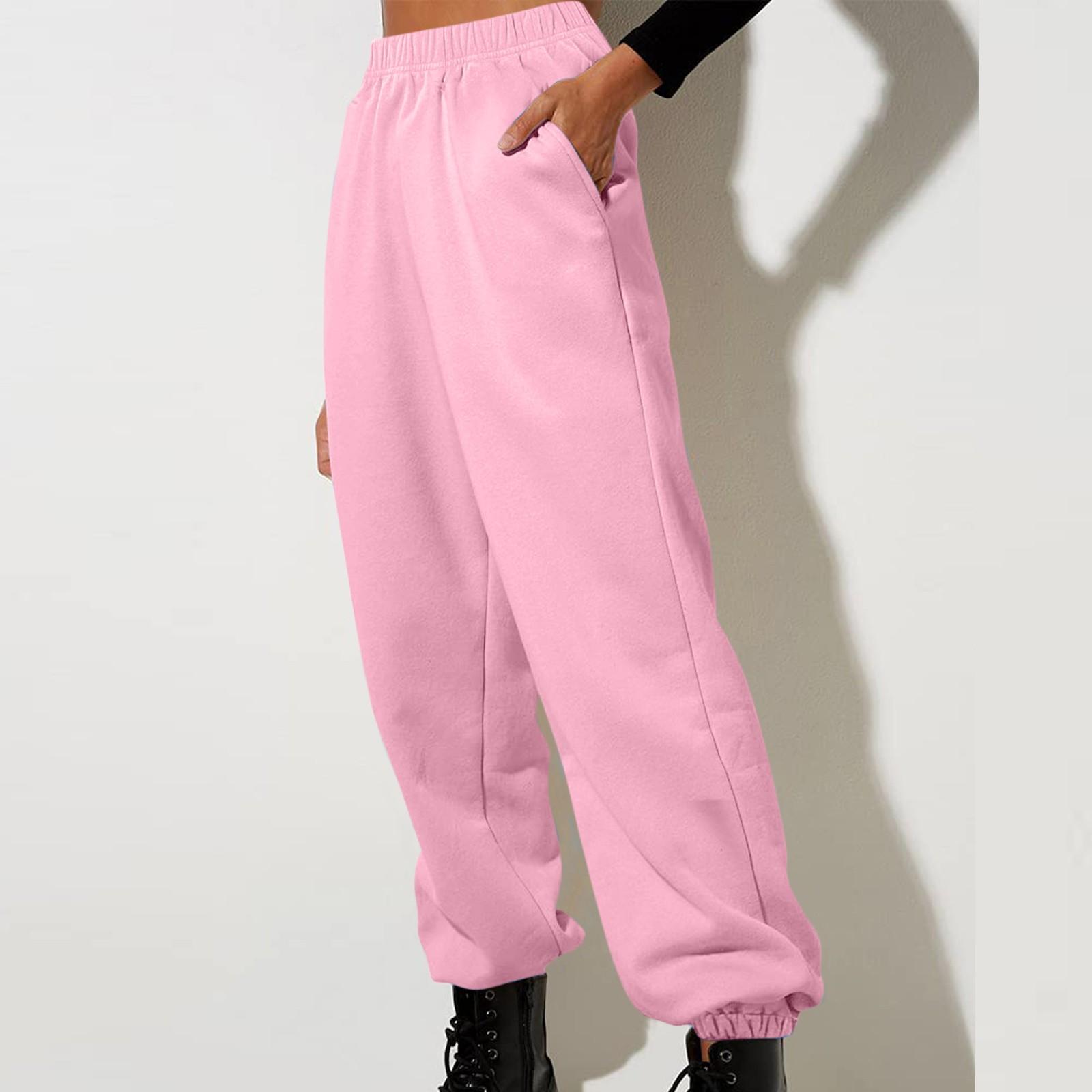 Женские модные спортивные однотонные повседневные спортивные штаны с карманами и брюками — фото 9