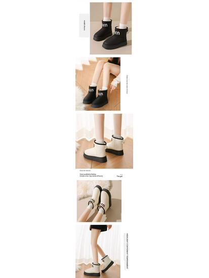 2025 New Style Waterproof Girls' Snow Boots - Plus Velvet, All-Season Leather Short Boots