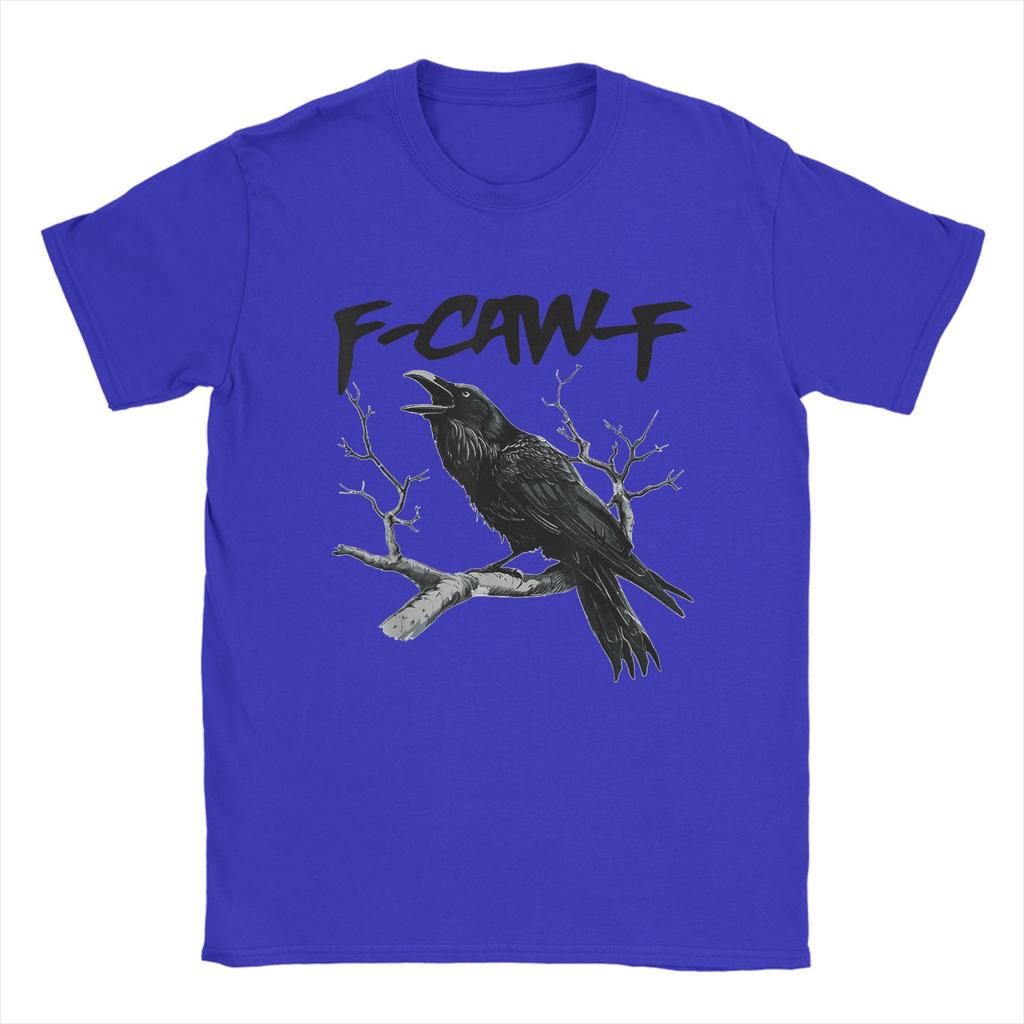 F Caw F Black Bird T-Shirt Beach  Cotton T Shirts For Men's Harajuku Print Tshirt Short Sleeve Classic Top Tees