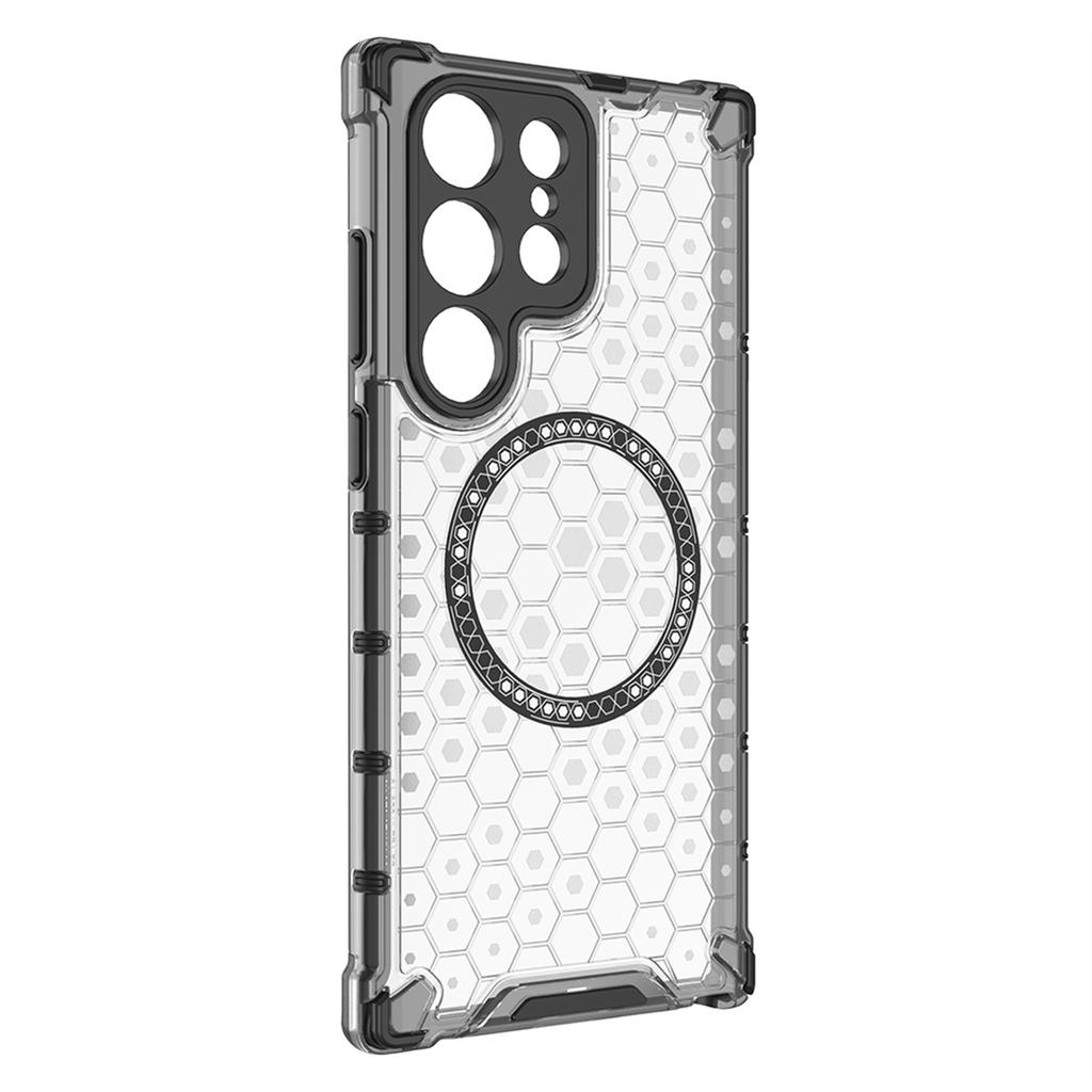 For Samsung Galaxy S25 Ultra Case Compatible with MagSafe Honeycomb Design TPU+PC Phone Cover