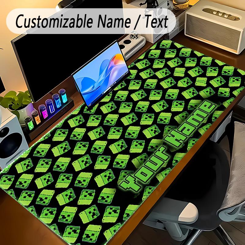 Large Mouse PadMinecraft Custom Name Text Personalized Desk Mat Non Slip Gaming Pad