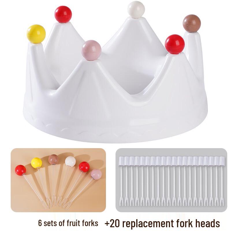 

White Crown Design Fruit Plate