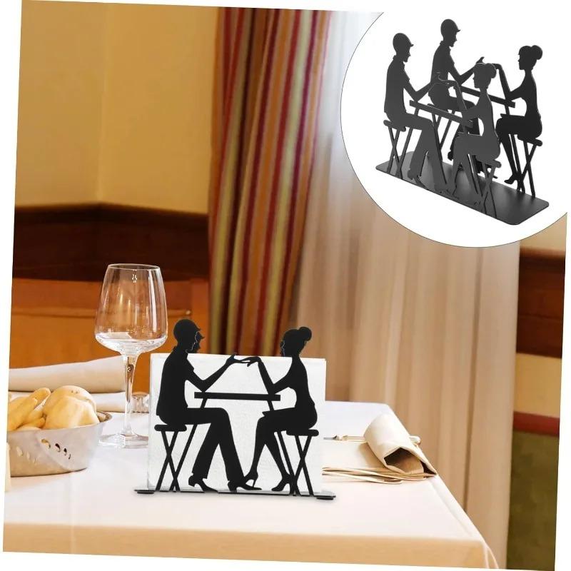 Home creative napkin holder kitchen wrought iron storage rack Western restaurant coffee shop vertical tissue holder