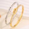 Titanium Steel Bracelet - Stylish and Fashionable Luxury Style Couple Bracelet with Stainless Steel Single Row of Diamonds