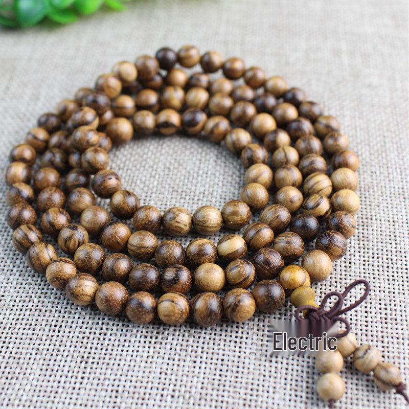 Vietnam Agarwood Bracelet: White Sand Prayer Beads - Unisex Jewelry with Natural Texture, Perfect for Couples