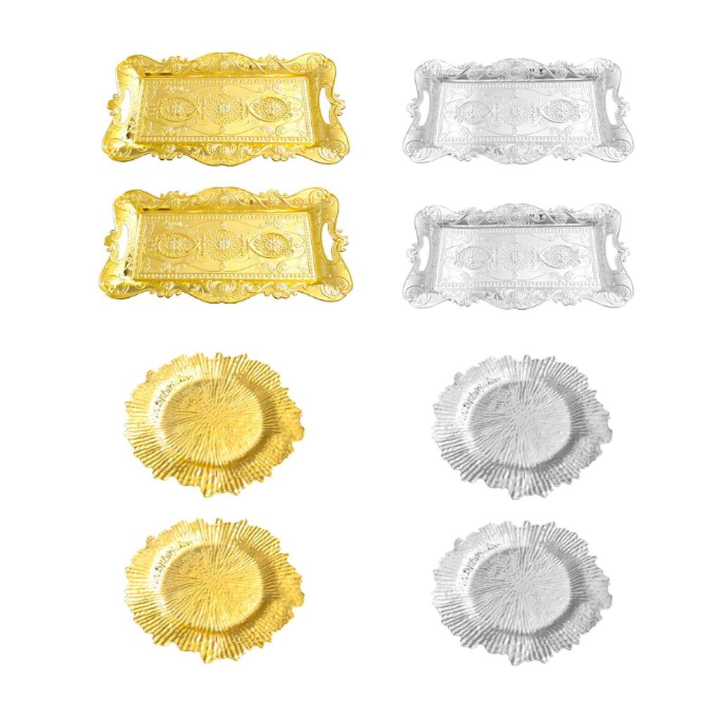 Serving Tray Multi Function Ring Holder Fruit Plate for Events Wedding Table