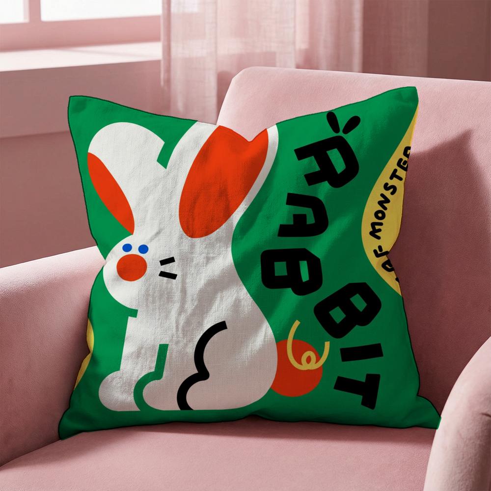 Chinese Zodiac Print Cushion Cover Multi-Scene Pillow Cover for Home & Car - Reversible, Soft & Durable for Daily Use