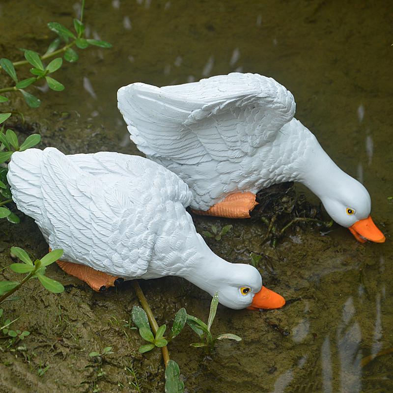 Duck Statues Landscape Ornament - Farm Animal Simulation Model Statue Toy, Chicken Duck Goose Figurine Sculpture, Home Decor