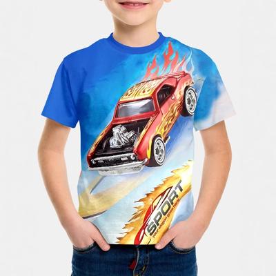 Cool Car Short Sleeved 3D Digital Printed T-shirt for Children Shirt
