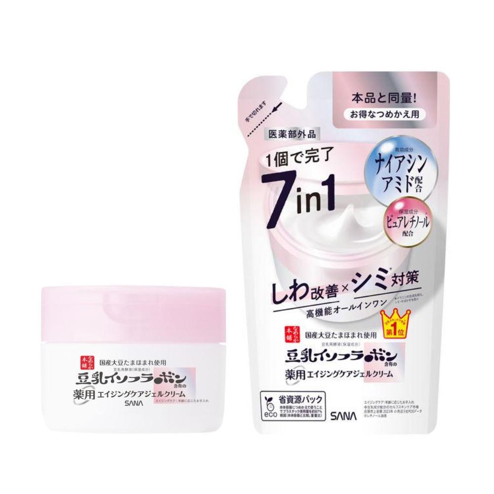 Japan TOKIWA PHARM. SANA Nameraka Honpo Medicinal Wrinkle Gel Cream White (100g / Refill 100g)
