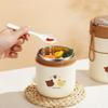 with Spoon Double Layers Lunch Box 680ml Thermal Jar Portable Insulated Food Container  Camping