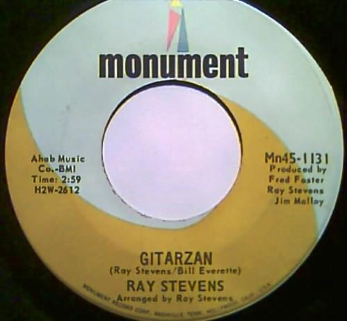 

7inch Record RAY STEVENS - Gitarzan MN451131 Monument 1969 US Rock Used