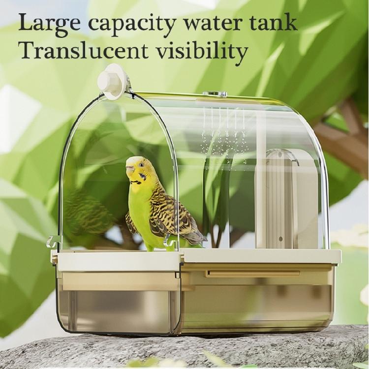 Hanging Bathtubs Shower Box Parrots Bathtubs Clear Automatic Visible Bath Shower for Small Birds Birdcage Decoration
