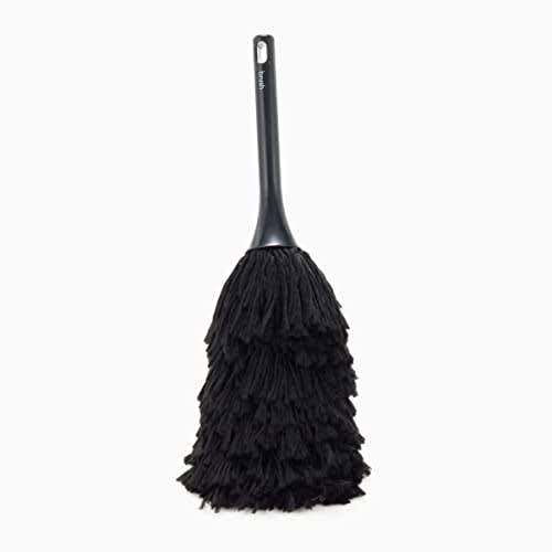 ELECOM Cleaner Brush, Static Elimination Brush, Antistatic Fiber, Normal Type, Hanging Storage, Washable, Dust Removal, Black KBR-AM012AS