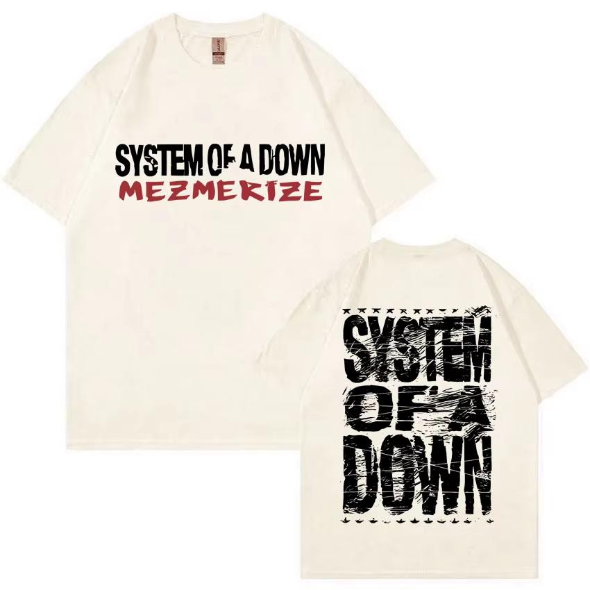 T-shirt Estiva alla Moda Unisex Rock Band System of A Down Mezmerize T-shirt Unisex e Unisex Vintage Alternativa Metal Musica T-shirt