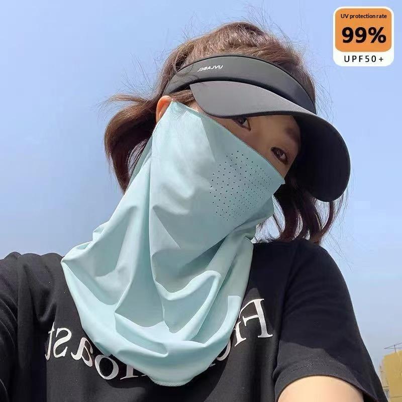 Breathable Soft Ice Silk Uv Sun Protection Face Mask Adjustable Summer Outdoor Activities Unisex Face Scarf