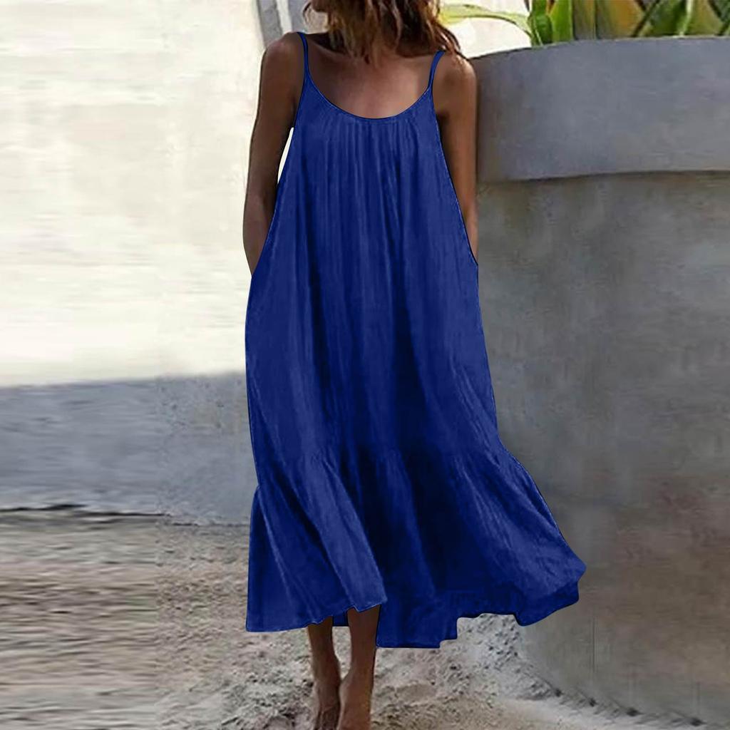 Women's Backless Strapless Dresses, Backless Loungewear Dress, Sleeveless, House Dress, Long Dress With Back Bow