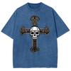 Street Trend Cross Skull Print Fashion Women's T-Shirt Loose Unisex Short Sleeve Summer Selling Retro