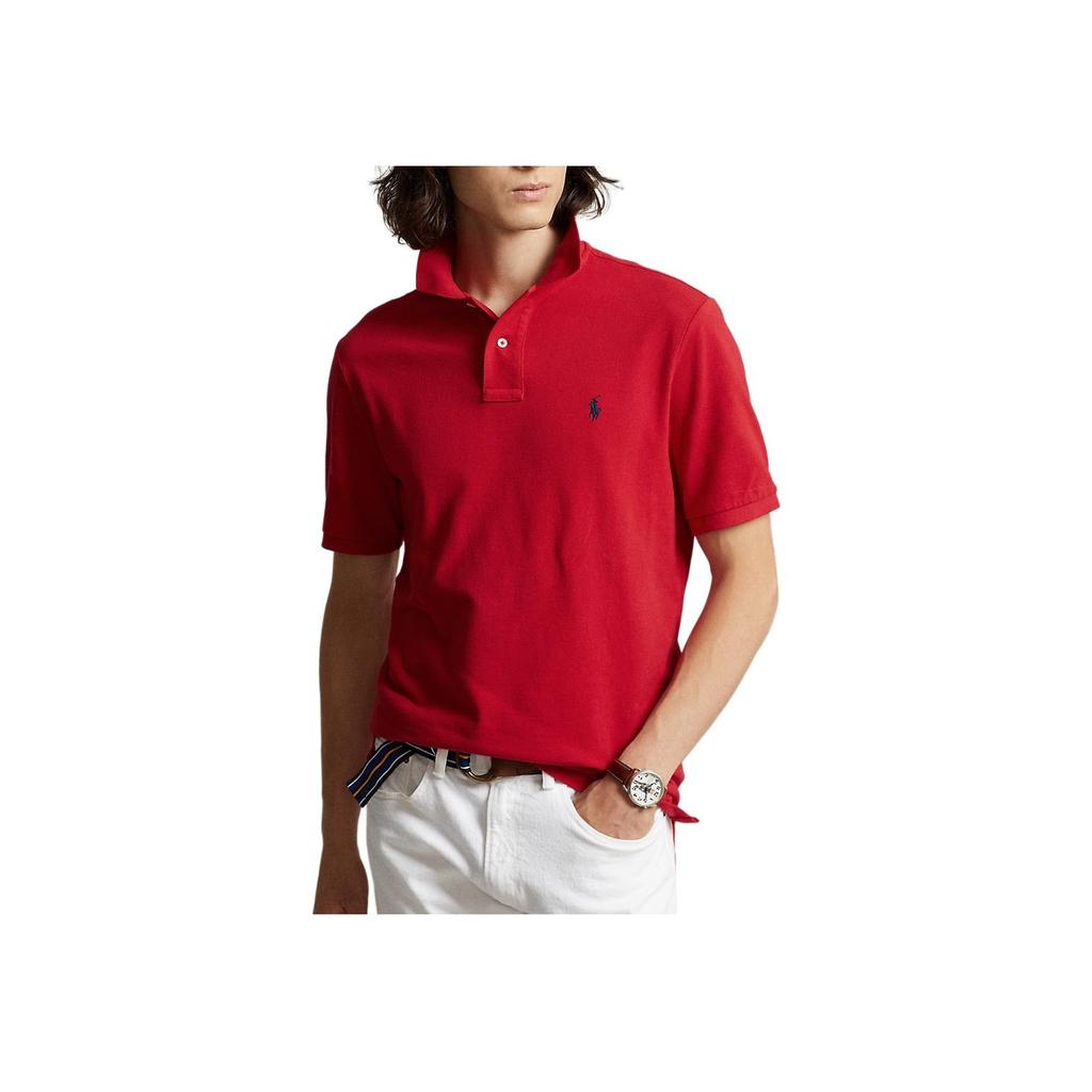Polo Ralph Lauren Classic Mesh Solid Short Sleeve Polo Shirt Men Tops Red MNPOKNI1N820092-600