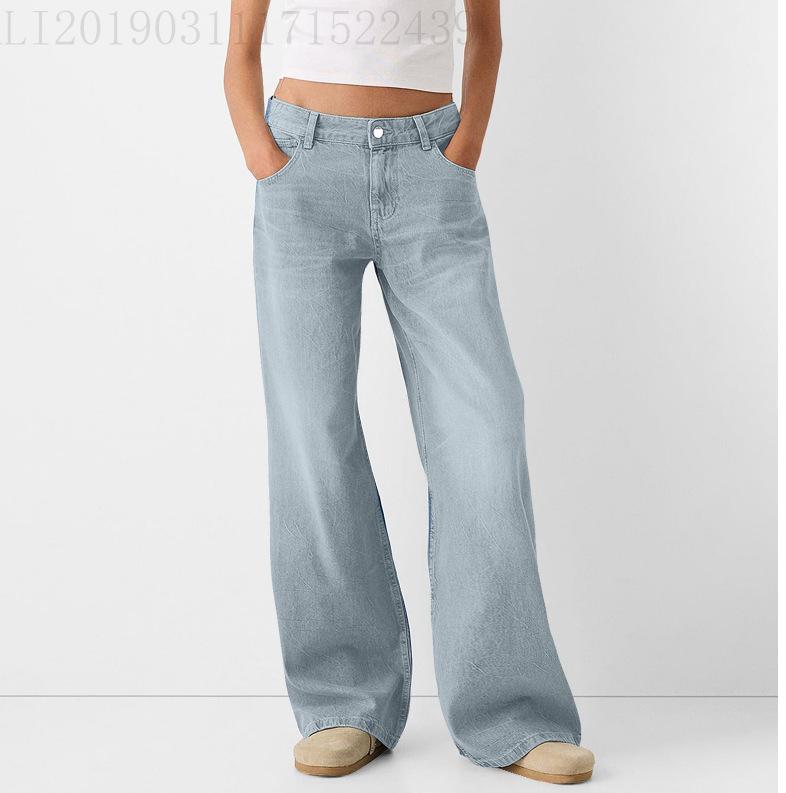 

High Waist Wide Leg Blue Jeans ,Casual Women s Outfit 2XL світло-синій колір