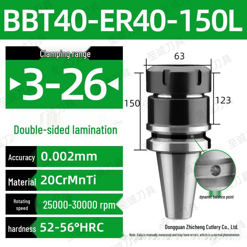 CNC-Hochgeschwindigkeits-Doppelseitiger BBT30/40/50-ER20/25/32 Werkzeughalter mit Dynamischer Auswuchtung