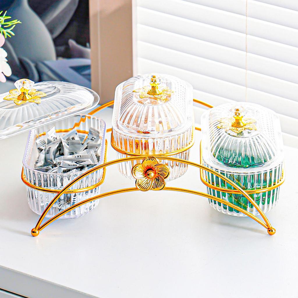 Elegant Compartmentalized Fruit & Snack Display Plate for Living Room & Tea Time