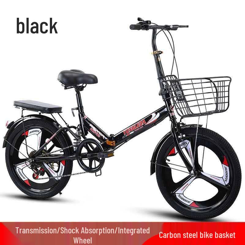Variable Speed Folding Bicycle 16/20 Inch for Adults and Students, Lightweight Unisex Pedal Cycle Gift