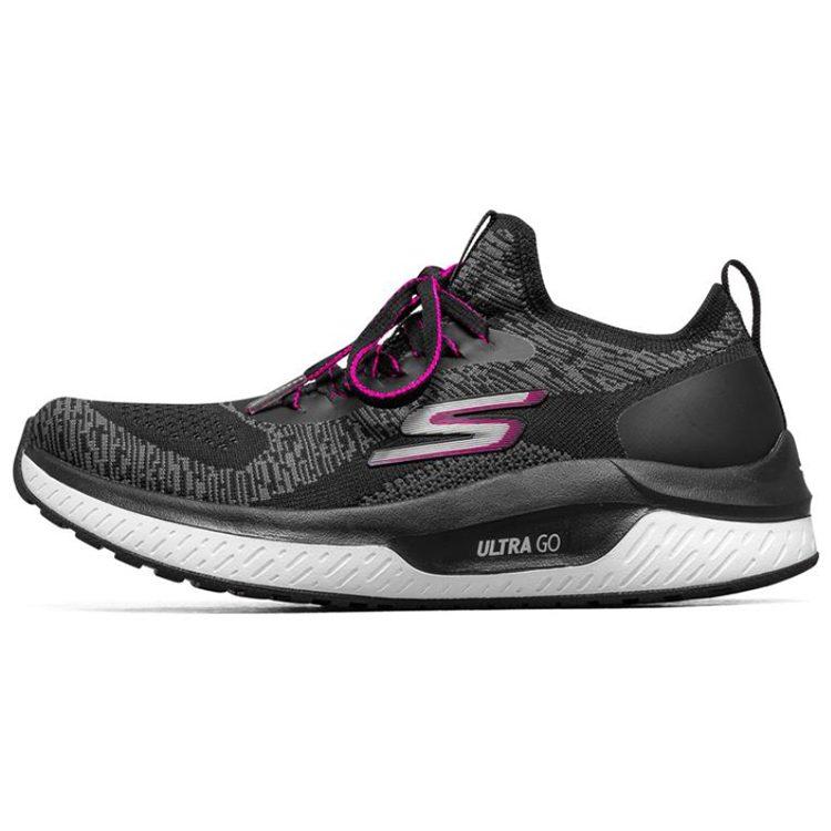 Skechers Go Run Steady Sports Shoes Black/White/Purple Women's 16025-BKHP