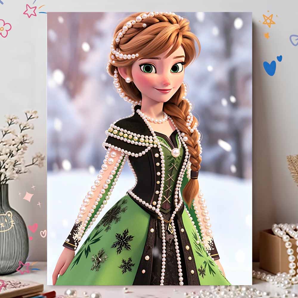 Disney Pearl Painting Frozen Anna 5D DIY Pearl Picture Crafts for Adults/Beginners Gift Ideas Home Decor