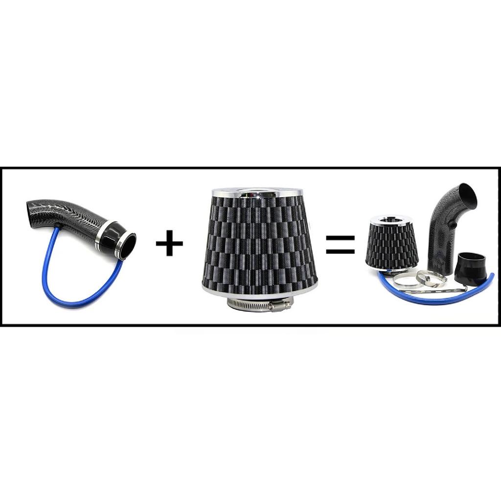 76mm 3inches Car Refitted Winter Mushroom Head Air Filter Intake Pipe Filter High Flow High Cold Air Filter Aluminum Pipe Kit