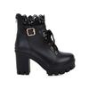 Women's Ankle Boots Thick Heel Lace Up Women Boots Winter Thick Warm Ladies Snow Boots Solid Color Versatile Platform Sexy Botas