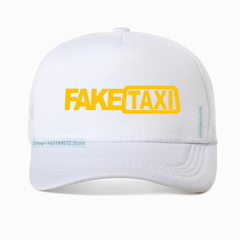 Berretto da Baseball Taxi Finto Alta Qualità Rete Traspirante Estate Uomo Nero Stampa Faketaxi Snapback