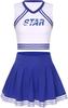 Lady Lazy Cheerleader Perfect for and Blue Costume, Miniskirt, Midriff-Baring, Photoshoots, Cosplay, Cross-Dressing, Cute, Short, Above-the-Knee,