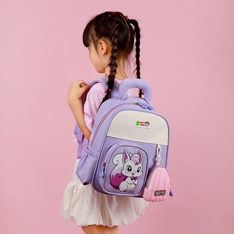 Squirrel Pattern Cartoon Cute Animal Kids Girl Backpack For School Nursery And