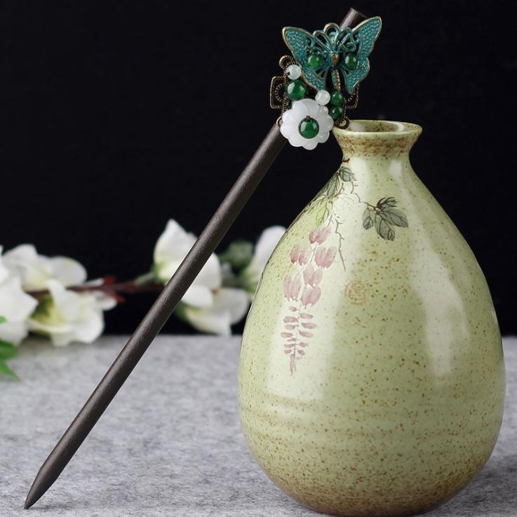 Retro Walking Hairpin, Ancient Hanfu Fringed Headdress, Hairpin, Court Classical Disc Hair, Wooden Hairpin, Hair Accessories